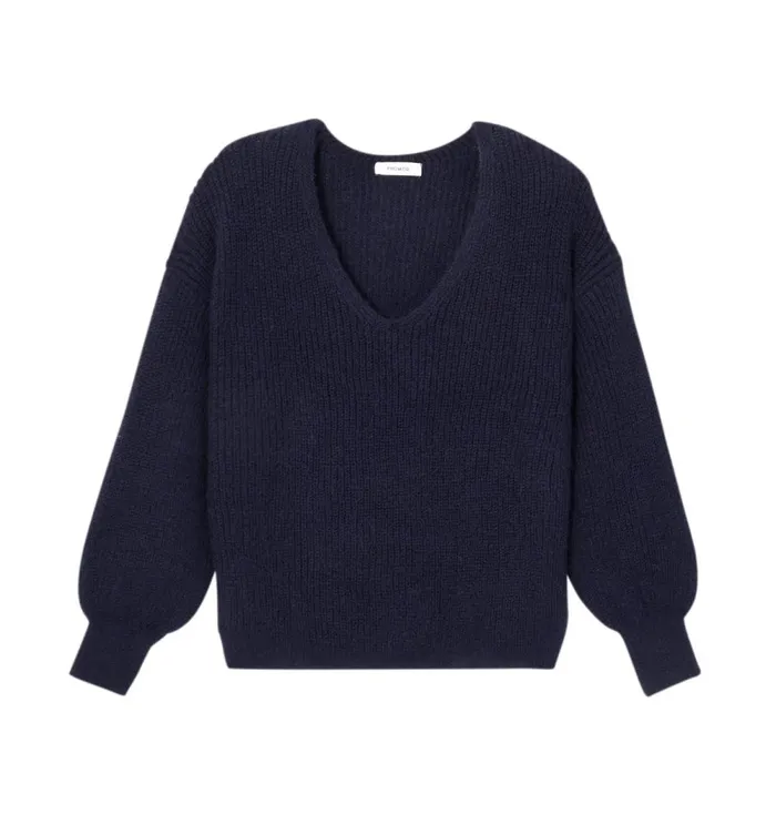 Women VNeck Ribbed Jumper 8211 Navy Blue Promod Jumpers And Cardigans Women VNeck Ribbed Jumper 8211 Navy Blue Promod Jumpers And Cardigans