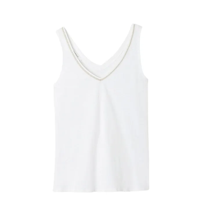 Women VNeckline Strappy Top 8211 White Promod Tops Women VNeckline Strappy Top 8211 White Promod Tops