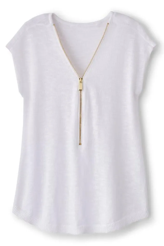 Women Valentina Short Sleeve Sweater White Soft Surroundings Tops Women Valentina Short Sleeve Sweater White Soft Surroundings Tops