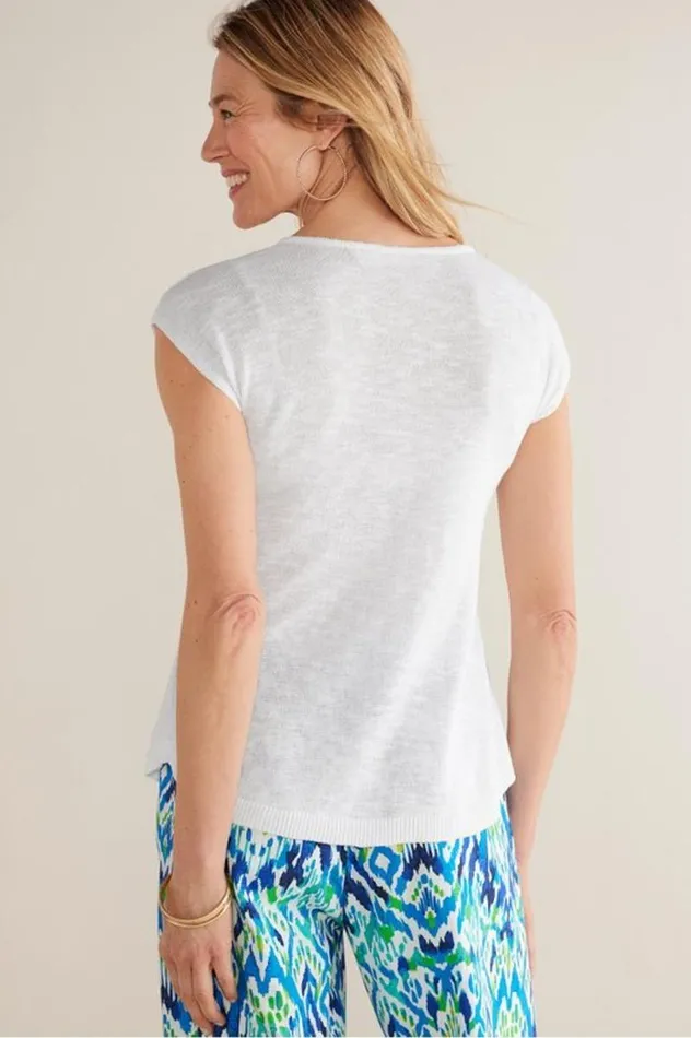 Women Valentina Short Sleeve Sweater White Soft Surroundings Tops Women Valentina Short Sleeve Sweater White Soft Surroundings Tops