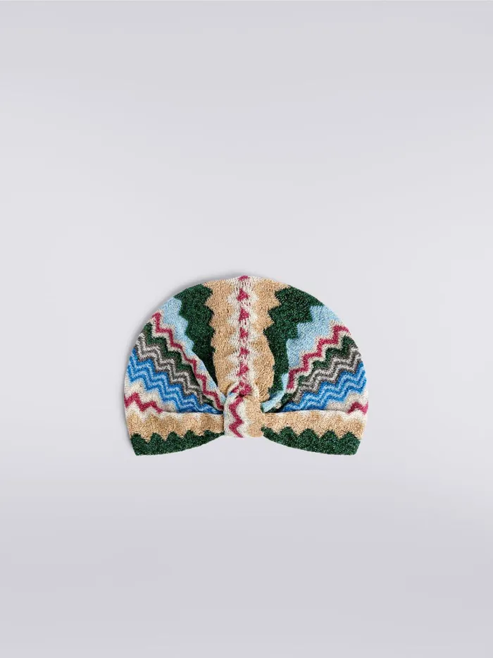 Women Viscose Blend Chevron Turban With Sequins Multicoloured Missoni Hair Accessories