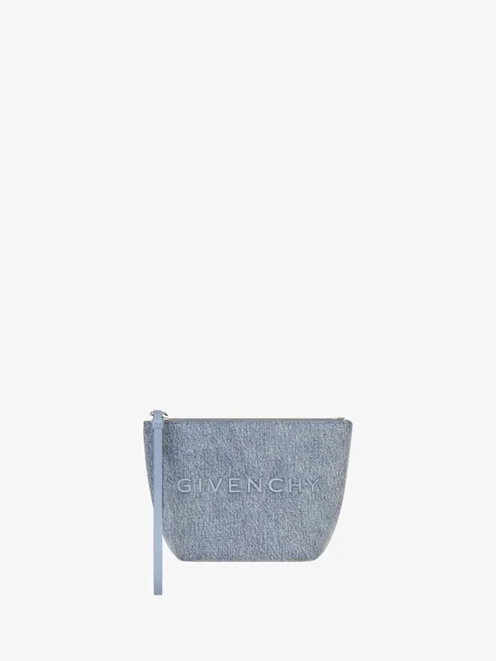 Women Wallets and Card Holders Givenchy Mini GIVENCHY Pouch In Denim Medium Blue