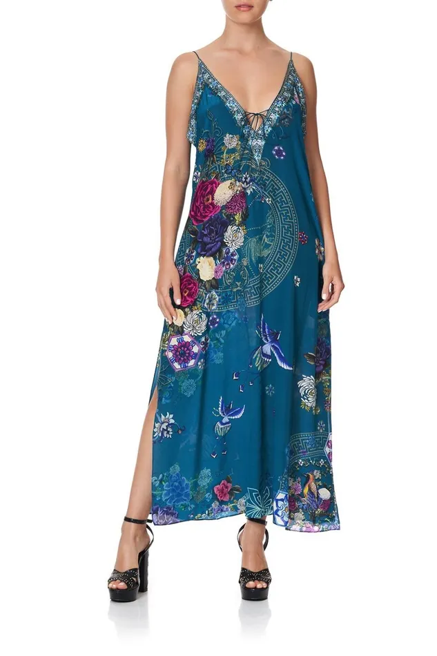 Women Wedding Guest Dresses Camilla V Neck Dress With Neckbands Lunar Gazing