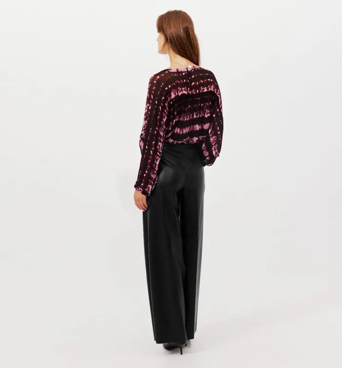 Women Wideleg Faux Leather Trousers 8211 Black Promod Trousers Women Wideleg Faux Leather Trousers 8211 Black Promod Trousers
