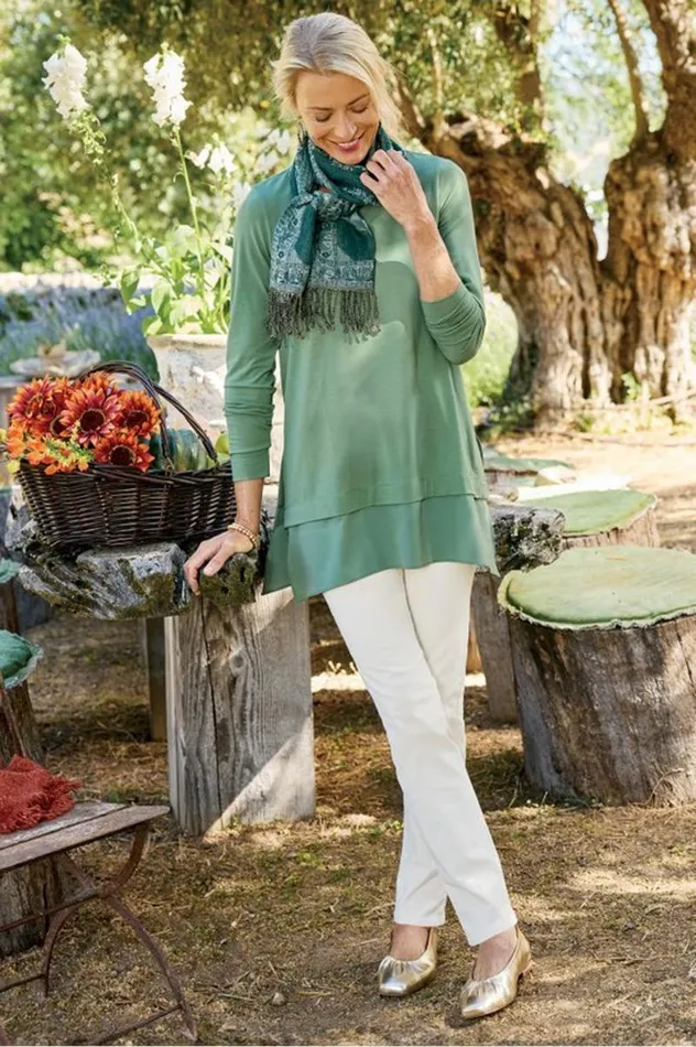 Women Willa Layered Tunic Black Soft Surroundings Tops