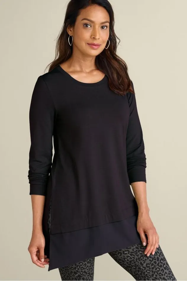 Women Willa Layered Tunic Black Soft Surroundings Tops