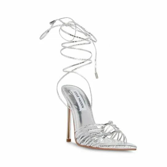 Women ZAYA SILVER SNAKE Silver Snake Steve Madden Heels Women ZAYA SILVER SNAKE Silver Snake Steve Madden Heels