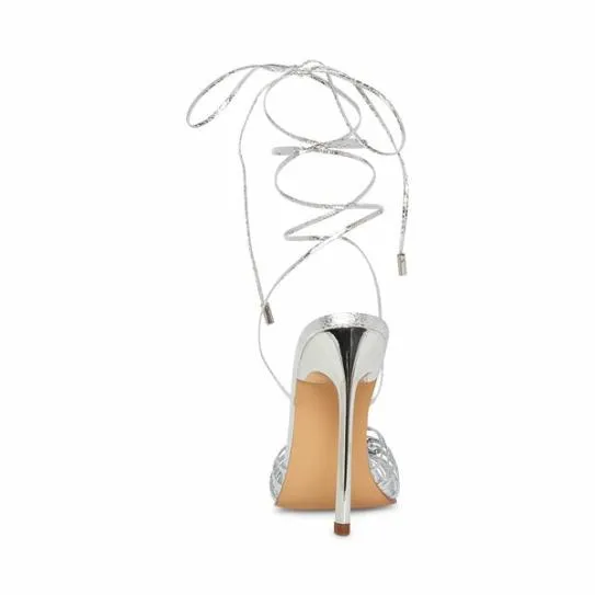 Women ZAYA SILVER SNAKE Silver Snake Steve Madden Heels Women ZAYA SILVER SNAKE Silver Snake Steve Madden Heels