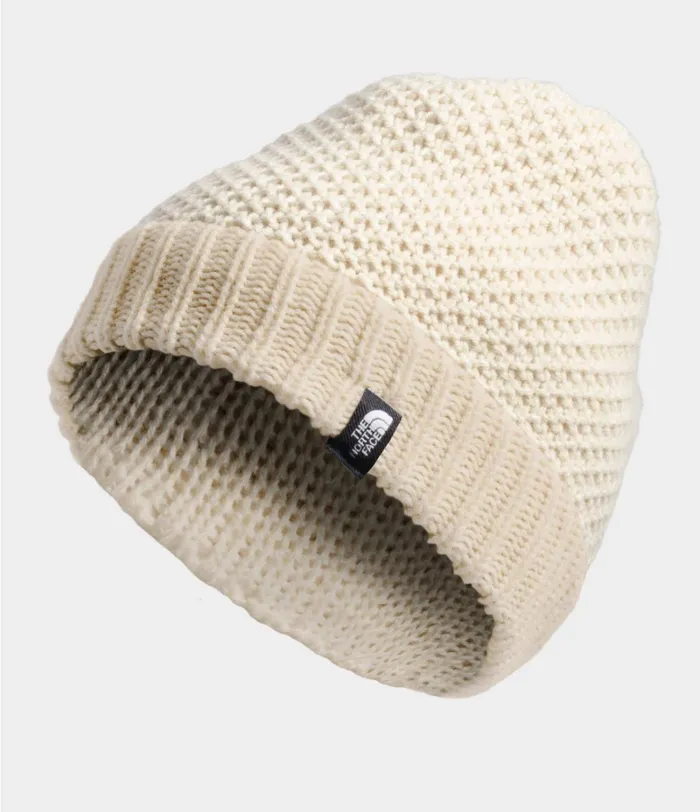 Womens The North Face Beanies and Scarves Purrl Stitch Beanie Bleached Sandvintage White