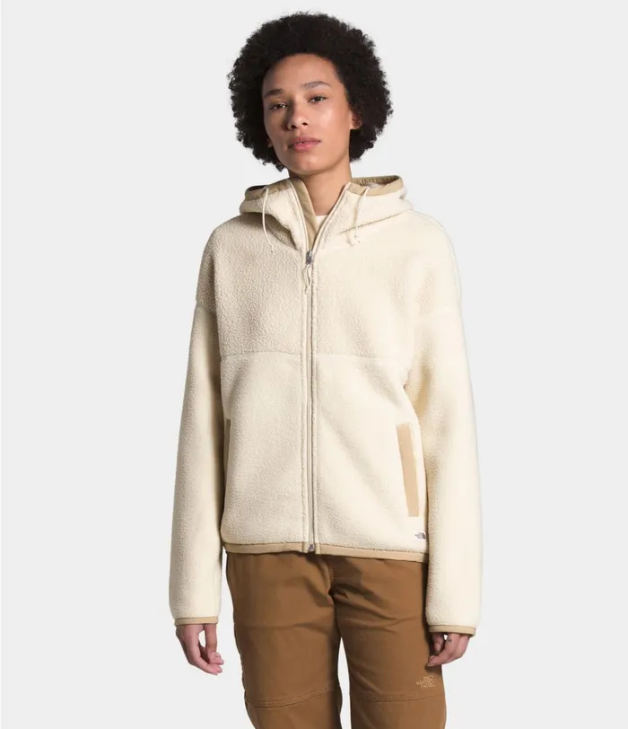 Womens The North Face Fleece Cragmont Fleece Full Zip Hoodie Bleached Sandhawthorne Khaki
