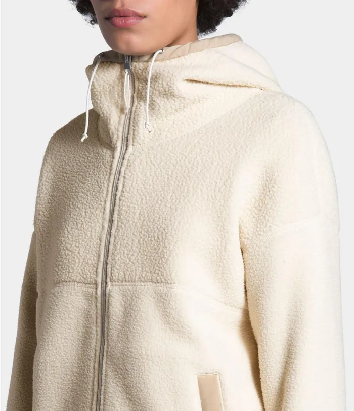 Womens The North Face Fleece Cragmont Fleece Full Zip Hoodie Bleached Sandhawthorne Khaki