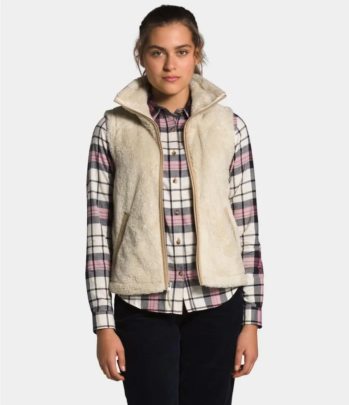 Womens The North Face Fleece Furry Fleece Vest Bleached Sandhawthorne Khaki