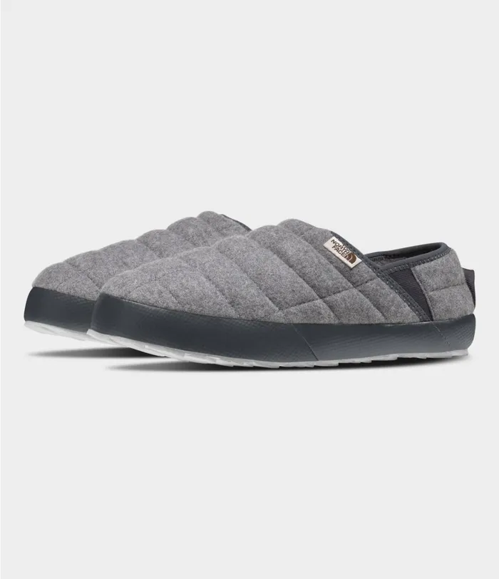 Womens The North Face Slippers ThermoBall Traction Mule V Wool Tnf Medium Grey Heathertnf White