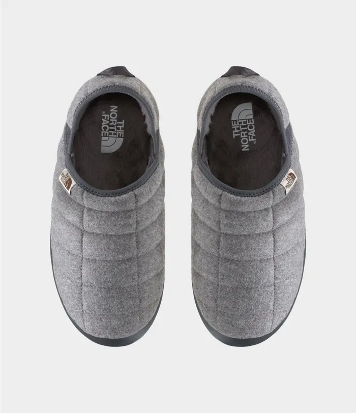 Womens The North Face Slippers ThermoBall Traction Mule V Wool Tnf Medium Grey Heathertnf White