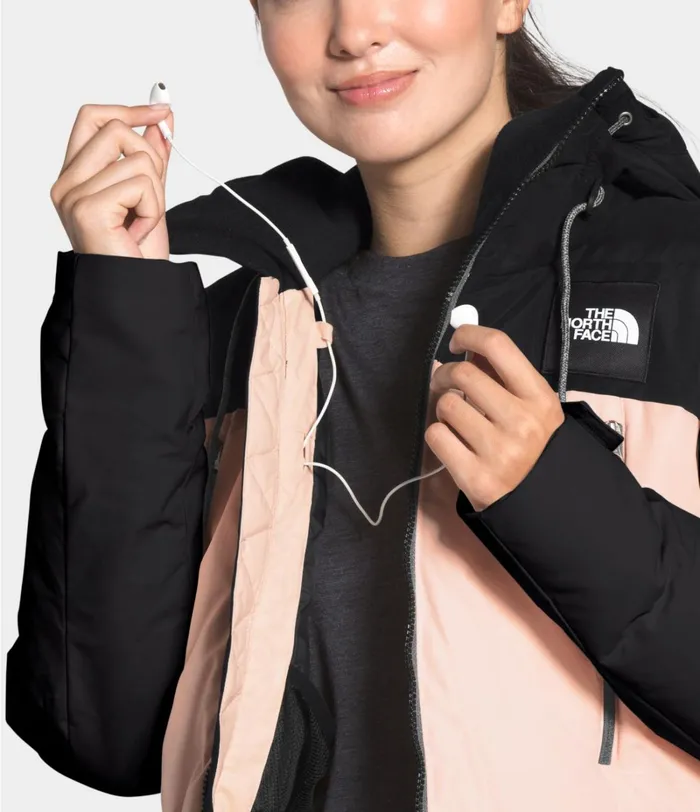 Womens The North Face Snow Pallie Down Jacket Tnf Blackmorning Pink
