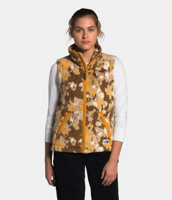 Womens The North Face Vests Campshire Vest 20 Hawthorne Khaki Abstract Ikat Flc Print