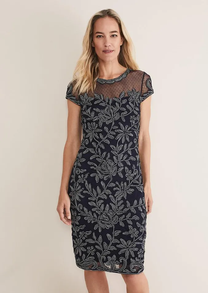 Zila Tapework Dress Navyivory Women Phase Eight Dresses